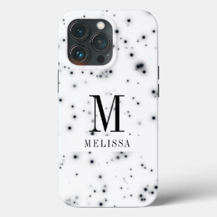 Stilvolle Black Glitzer Tropfen Monogram Case-Mate iPhone Hülle
