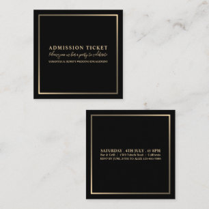 Stilvolle Black & Gold, Eintrittskarte Quadratische Visitenkarte