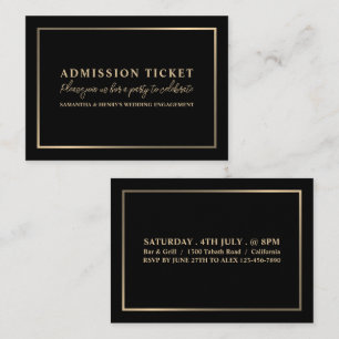 Stilvolle Black & Gold, Eintrittskarte Visitenkarte