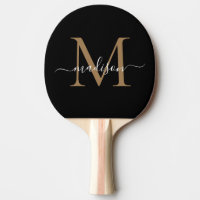 Stilvolle Black Gold Monogram Eleganter Skriptname