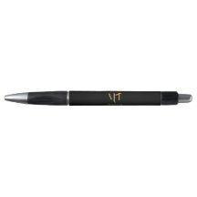 Stilvolle Black & Gold Monogram Initials Letters