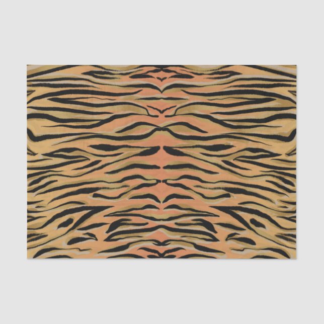 Stilvolle Black Gold Tiger Animal Print Seidenpapier (Vorderseite)