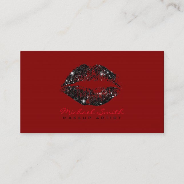 Stilvolle Black Lips Makeup Artist #12 Visitenkarte (Vorderseite)