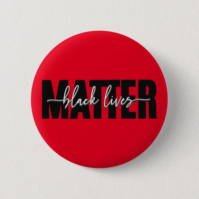 Stilvolle Black Lives Matter Typografie Button (Vorderseite)