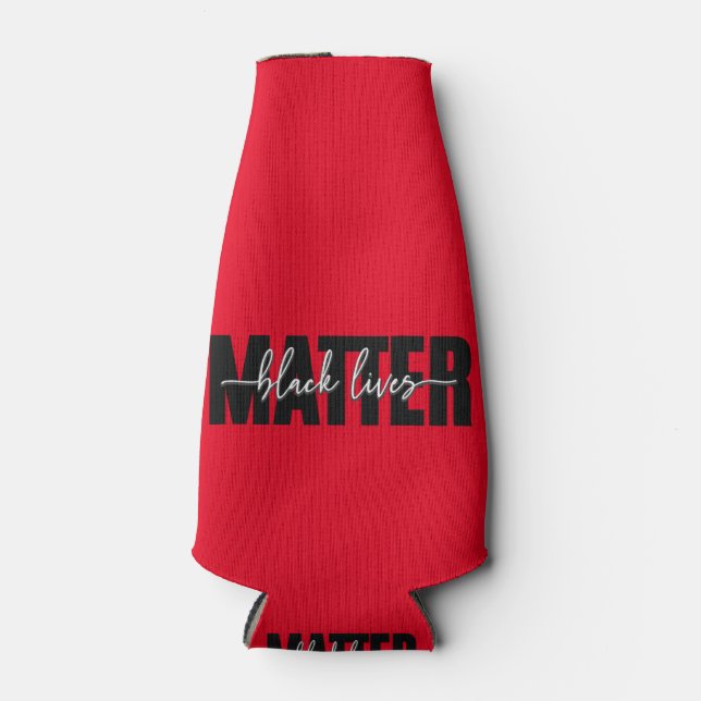 Stilvolle Black Lives Matter Typografie Flaschenkühler (Vorderseite)