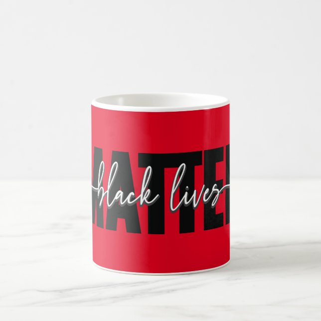 Stilvolle Black Lives Matter Typografy Tasse (Mittel)