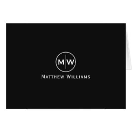 Stilvolle Black Modern Circle Two Monogram Initial