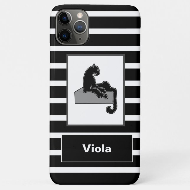Stilvolle Black Panther Cat White Moderne Case-Mate iPhone Hülle (Rückseite)