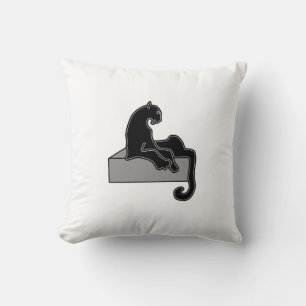 Stilvolle Black Panther Cat White Moderne Kissen