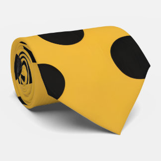 Stilvolle Black Polka Dots auf Gold Yellow Neck Ti Krawatte