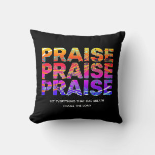Stilvolle Black PRAISE Musiknoten Christlich Kissen