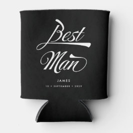 Stilvolle Black Retro Typografy Trauzeuge Trauzeug Dosenkühler