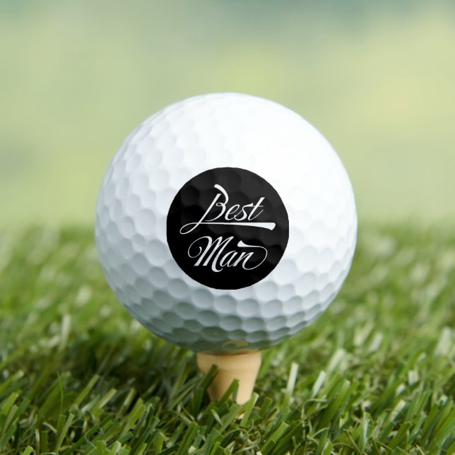 Stilvolle Black Retro Typografy Trauzeuge Trauzeug Golfball (Insitu T-Shirt)