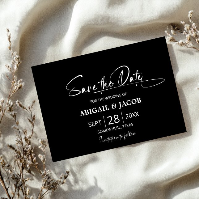 Stilvolle Black Wedding Save the Date Einladung (Von Creator hochgeladen)
