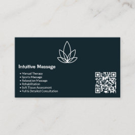 Stilvolle Black & White Massage Business Card Treuekarte