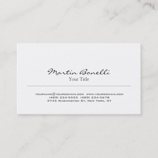 Stilvolle Black & White Trendy Business Card Visitenkarte (Vorderseite)