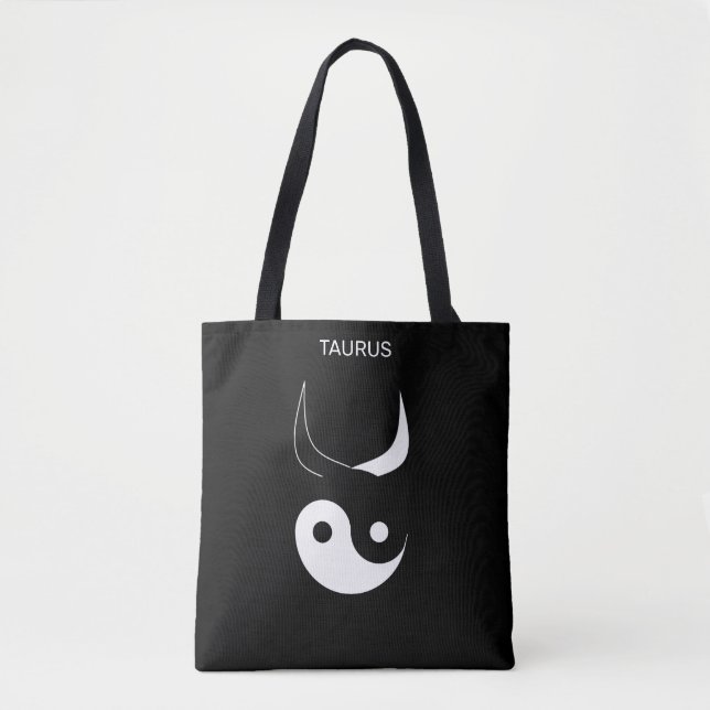 Stilvolle Black & White Yin Yang auf Black Tasche (Vorderseite)