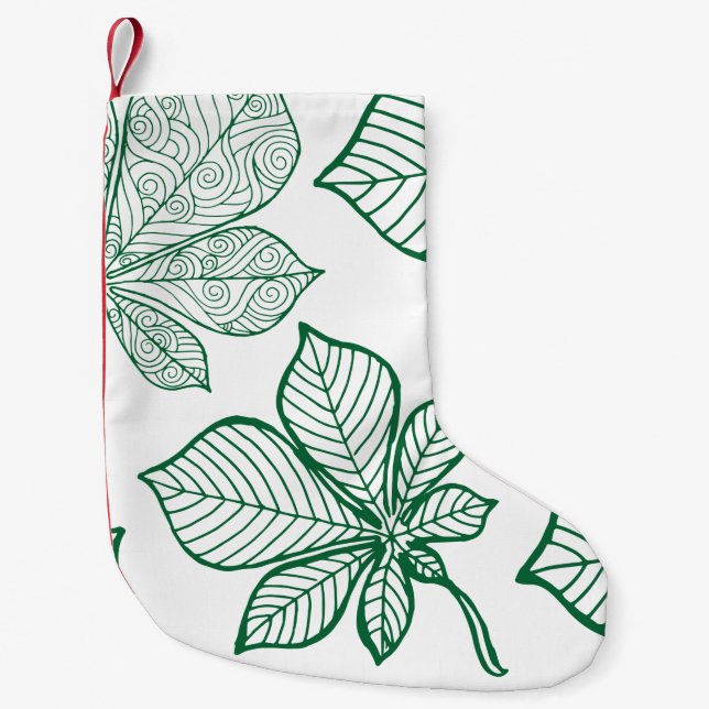 Stilvolle Blätter 5 Kleiner Weihnachtsstrumpf (Vorderseite)