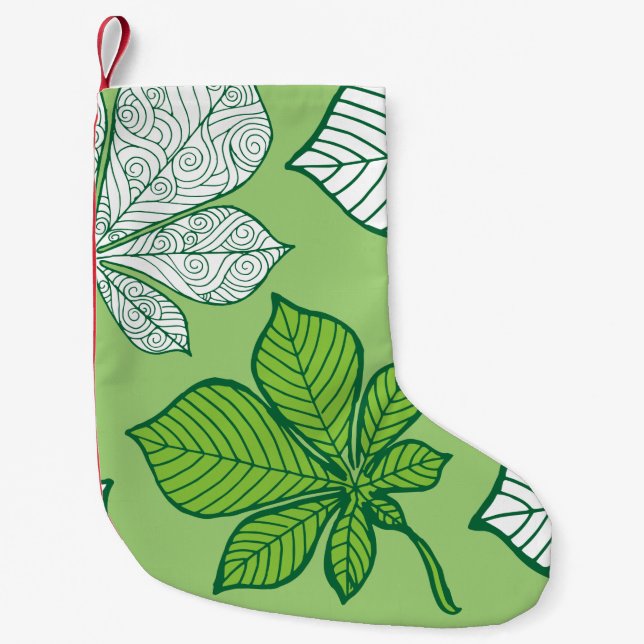 Stilvolle Blätter 6 Kleiner Weihnachtsstrumpf (Vorderseite)