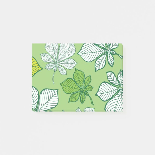 Stilvolle Blätter 6 Post-it Klebezettel (Vorderseite)