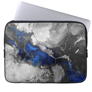Stilvolle blau-schwarze Marmor-Design-Elektronik-T Laptopschutzhülle
