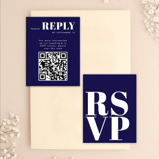 Stilvolle blaue RSVP-Karten für das Hochzeitsstipe RSVP Karte