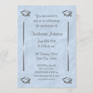 Stilvolle Blauer Anpassbare Einladungen zur Gradui