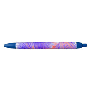 Stilvolle Blue Abstrakt Feathers Kugelschreiber