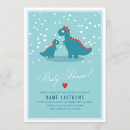 Stilvolle Blue Aquamarin Dinosaur Baby Dusche Einl Einladung