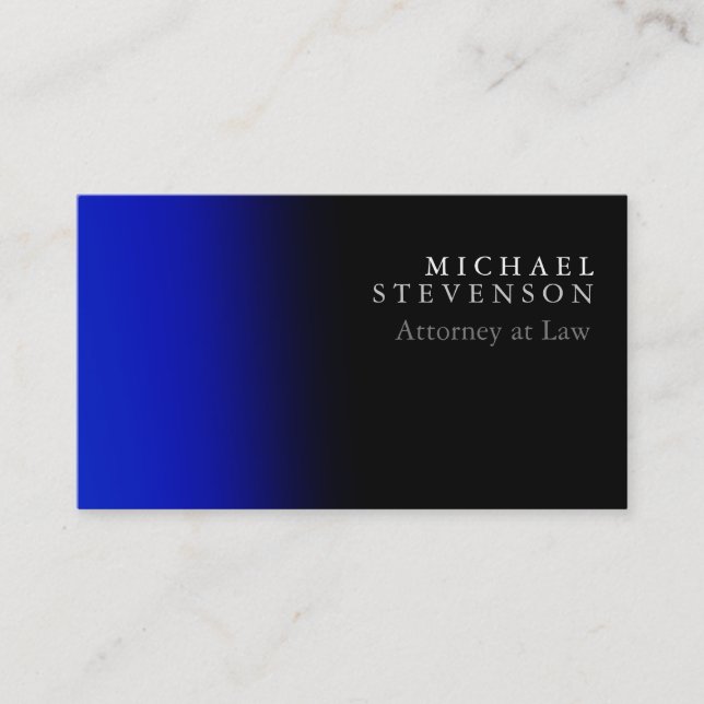 Stilvolle Blue Black Attorney at Law Business Card Visitenkarte (Vorderseite)