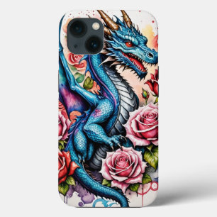 Stilvolle Blue Dragon Phone Case mit lebendiger Ro