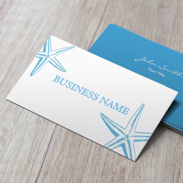 Stilvolle Blue Starfish Beauty Salon Business Card Visitenkarte (Von Creator hochgeladen)