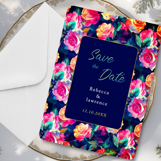 Stilvolle Blume Hochzeit Save The Date (Von Creator hochgeladen)