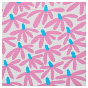 Stilvolle Blume - Rosa, Sky Blau und Weiß Stoff