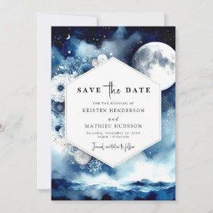 Stilvolle Blumenfeier Moonlit Save The Date