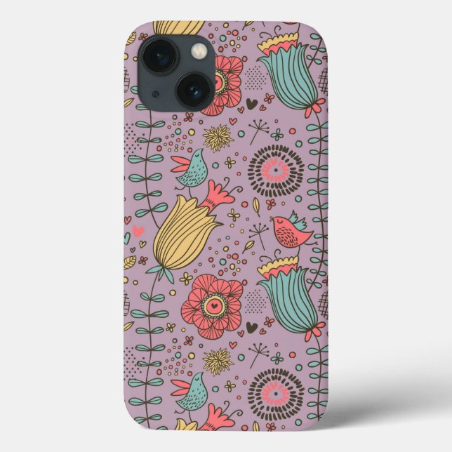 Stilvolle Blumenmuster mit Blume Case-Mate iPhone Hülle (Rückseite)