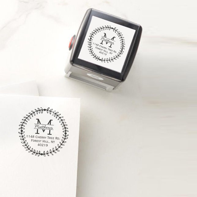 Stilvolle Blumenschrift Custom Monogram Permastempel (Von Creator hochgeladen)