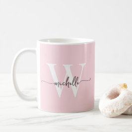 Stilvolle Blush Monogram Name Calligrafy Script Kaffeetasse