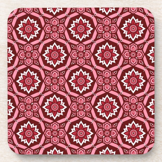 Stilvolle Boho Floral Pattern Untersetzer - Set vo (Vorderseite)