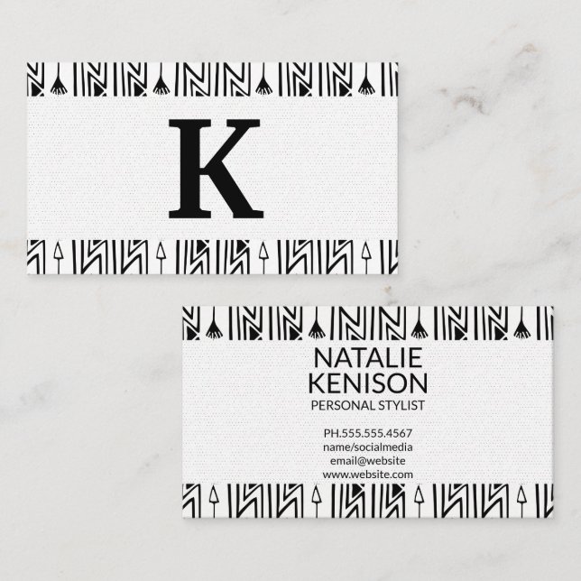 Stilvolle Boho Pattern Square Business Card Visitenkarte (Vorne/Hinten)