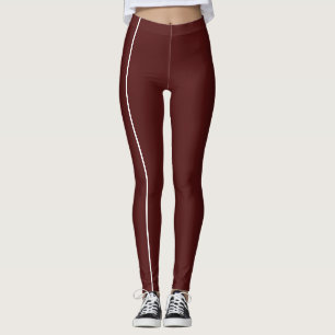 Stilvolle Bordeaux Toned Monochrome Thin Lines Leggings