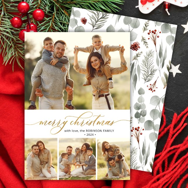 Stilvolle botanische 4 Foto Collage Weihnachten (Von Creator hochgeladen)