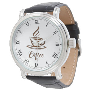 Stilvolle braune Uhr für Mitarbeiter im Café