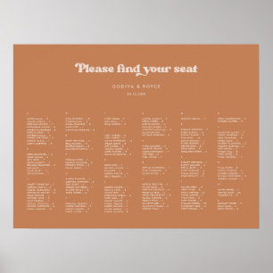 Stilvolle braune Zucker alphabetische Sitzordnung Poster