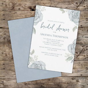 Stilvolle Brautparty-Blume von Dusty Blue Floral Einladung