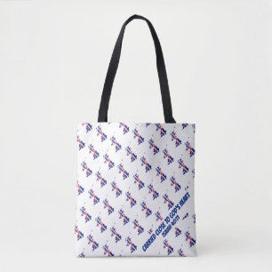 Stilvolle britische UNION JACK FLAG Scripture Bibl Tasche