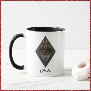 Stilvolle Bronze- und Black-Glitzer-Masquerade Tasse