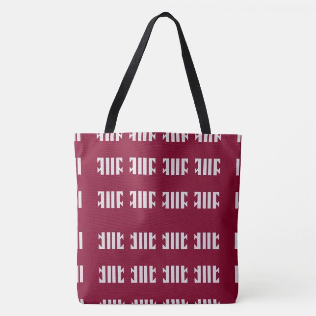 Stilvolle Burgundy Diamond Muster auf Silbergrau Tasche (Vorderseite)