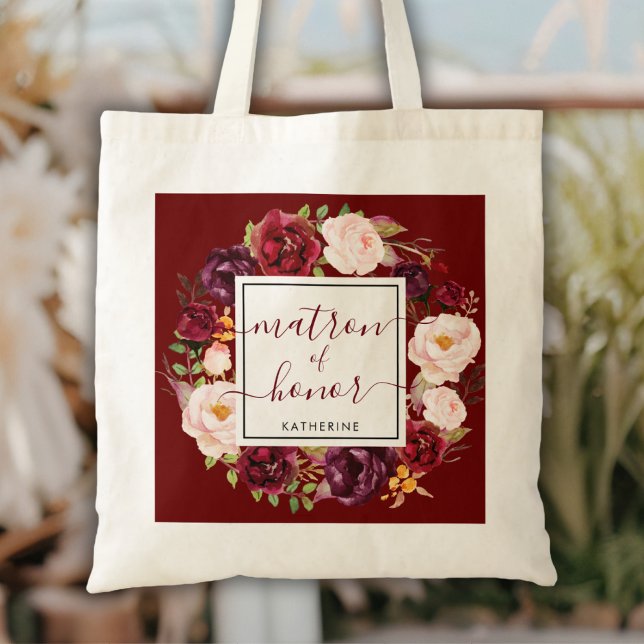 Stilvolle Burgundy Matron of Honour Wedding Tote B Tragetasche (Von Creator hochgeladen)