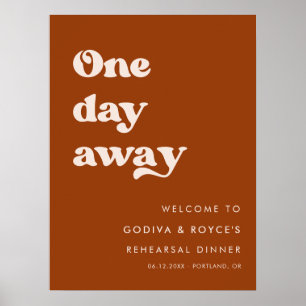 Stilvolle Burnt Orange One Day Away Probe Dinner Poster